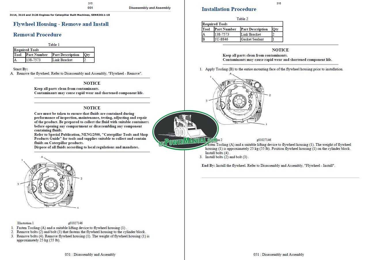 Caterpillar 3114, 3116, 3126 Engine Service Manual (1CK) - MyPowerManual